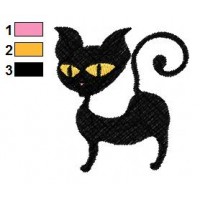 Black Cat Embroidery Design 03